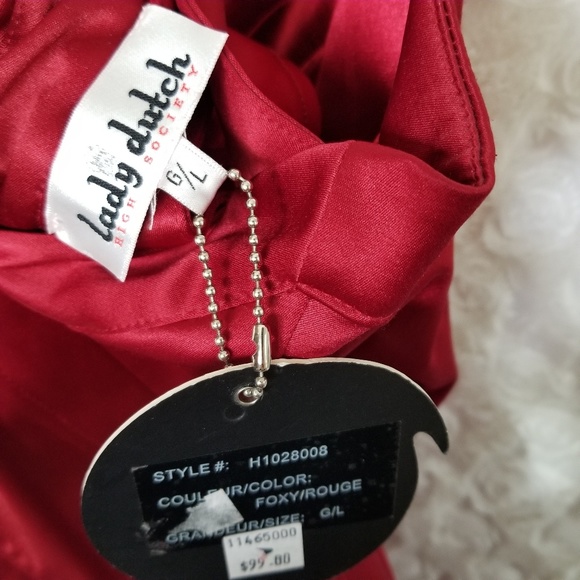 LADY DUTCH | red satin bodycon strappy dress - Picture 6 of 6